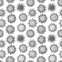 Viruses seamless patten. Scientific hand drawn vector illustration in sketch style. Microscopic microorganisms
