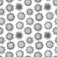 Viruses seamless patten. Scientific hand drawn vector illustration in sketch style. Microscopic microorganisms