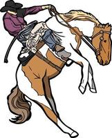 western rodeo riding horse bucking vector