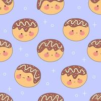 kawaii takoyaki en un en forma de barco contenedor.japonés cocina en linda dibujos animados estilo. tradicional japonés alimento. valores vector ilustración.