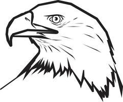 águila cabeza línea dibujo. vector