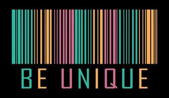 Barcode and Be unique text. vector