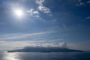 Sao Jorge Island Azores aerial view from Pico drone panorama photo