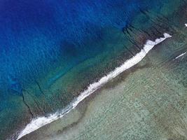 Polynesia Cook Island tropical paradise aerial view of reef photo