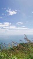 vertical Timelapse natural beautiful view of sea coast cliff in sunny day in south of thailand, phuket, mountain island in ocean sea in summer video