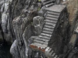 stone stairway riomaggiore cinque terre pictoresque village photo