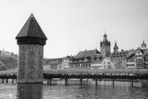 Luzern Switzerland wooden covered bridge photo