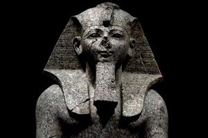 NEW YORK, USA - APRIL 23 2017 - Metropolitan Museum Pharaoh egyptian god dead religion symbol stone statue photo