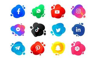 Social Media Modern Unique Icon Collection vector