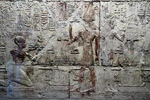 Egypt Hieroglyphics in valley of Kings bas relief photo