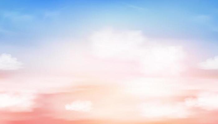 Seamless pattern Colorful cloudy sky with fluffy cloud pastel tone in blue,pink and orange in morning,Fantasy magical sunset sky on spring or summer,Vector pattern sweet background for holiday banner