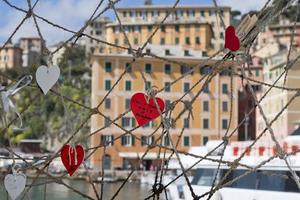 Love hearts messages on fisherman's net photo