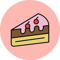 Cherry Slice Cake Vector Icon