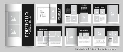 Portfolio design template a4 portfolio or architecture portfolio vector