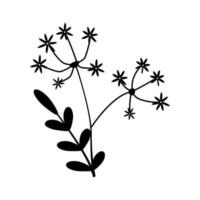 Hand drawn sketch flower isolated on white background. Simple doodle style. vector