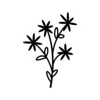 Hand drawn sketch flower isolated on white background. Simple doodle style. vector