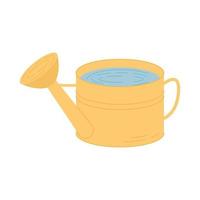 Watering can isolated on white background. Garden equipment, tool. Seasonal garden work. Spring vector llustration.