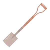 Garden spade isolated on white background. Garden equipment, tool. Seasonal garden work. Spring vector llustration.