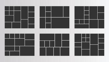 Moodboard Grid Photo Collage Templates Collection Set vector