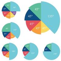 Simple Colorful Infographic Diagram Collection With Angle Measurements vector