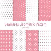Elegant Pink And White Seamless Geometric Pattern Set vector