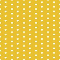 White Seamless Hearts Pattern On Yellow Background vector