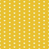 White Seamless Hearts Pattern On Yellow Background vector