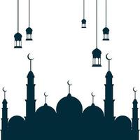 silhouettes of mosques and lanterns are good for background etc vector