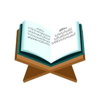 illustration of open quran on table, book of islam, holy book of islam vector