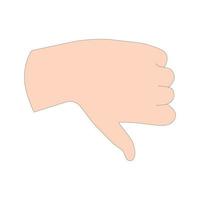 A hand gesture, symbol of dislike. Sign language. Vector illusration isolated on white background