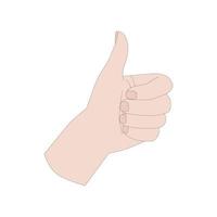 A hand gesture, symbol of like. Sign language. Vector illusration isolated on white background