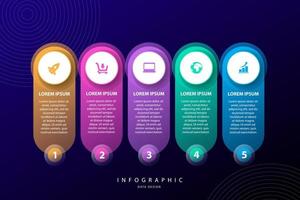 Infographic elements data visualization vector design template. Business concept, glowing gradient 3d chart, graph, illustration.