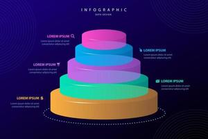 Infographic elements data visualization vector design template. Business concept, glowing gradient 3d chart, graph, illustration.