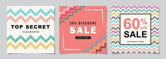 Summer holiday promotion square web banner for social media post design template. sale promotion and discount  backgrounds with abstract pattern. vector