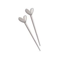 Needles for knitting with heart. Tools and equipment for knitwork, handicraft. Handmade needlework, hobby at home. Knitting studio, workshop advertising. Cartoon vector