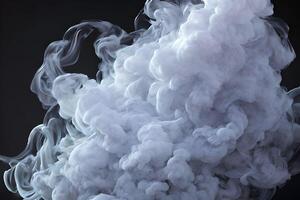 Beautiful white dense smoke art background. photo