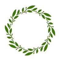 The branches are laid out in a circle. Twig ring. vector