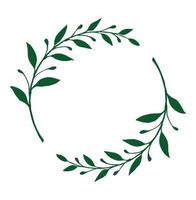 Two sprouts woven into a circle vector