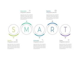 Infographic design template with SMART concept. can be used for presentation, banner, graphic and diagram.Infographic business with 5 option, parts, step for process. Abstract template. vector