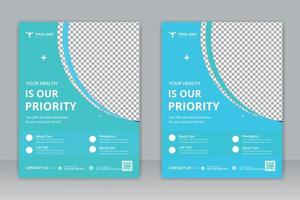 Healthcare cover a4 template design and flat icons for a report and medical brochure design, flyer, leaflets decoration for printing and presentation vector. vector