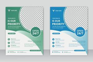 Healthcare cover a4 template design and flat icons for a report and medical brochure design, flyer, leaflets decoration for printing and presentation vector. vector