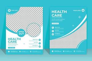 Healthcare cover a4 template design and flat icons for a report and medical brochure design, flyer, leaflets decoration for printing and presentation vector. for web banner ads vector