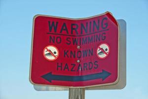 warning no swimming sign photo