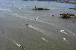 Ellis island in new york aerial view photo
