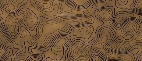 Topographic background with aged paper effect. Abstract topographic map in brown and black colors. Mountain hiking trail line map design. Topographic Cartography. Topographic Relief. photo