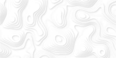 White paper cut white background. Abstract realistic papercut decoration textured with wavy layers and shadow. Topographic contour map abstract tech motion graphic design. photo