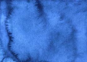 Watercolor deep blue background texture hand painted. Aquarelle azure blue abstract backdrop. photo