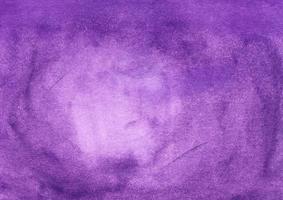 Watercolor deep purple background with space for text. Violet stains on paper. photo