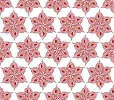 seamless symmetrical pattern of abstract red graphic elements on a white background, texture, design photo