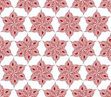 seamless symmetrical pattern of abstract red graphic elements on a white background, texture, design photo